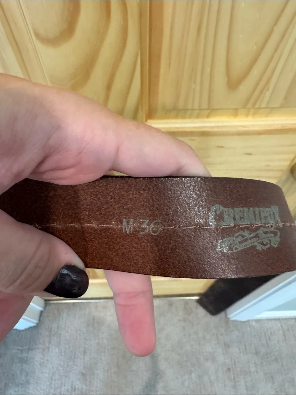 Daniel Cremieux Brown Leather Belt with Ornate Silver Buckle